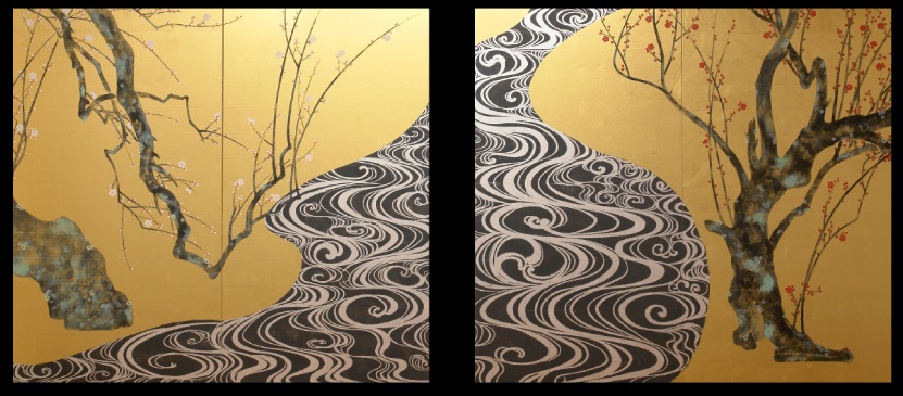 紅白梅図屏風描法再現』紹介