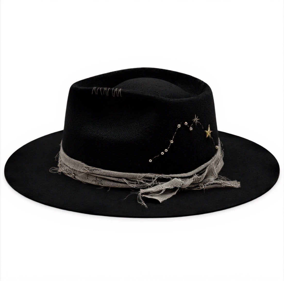 Horoscop Wool Felt Fedora – Star Constellation Design – AQUARIUS