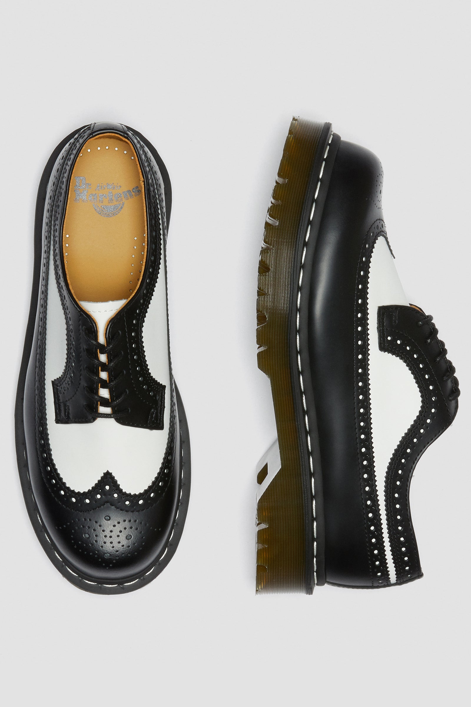 3989 Black White Brogue Bex Oxford – Posers Hollywood