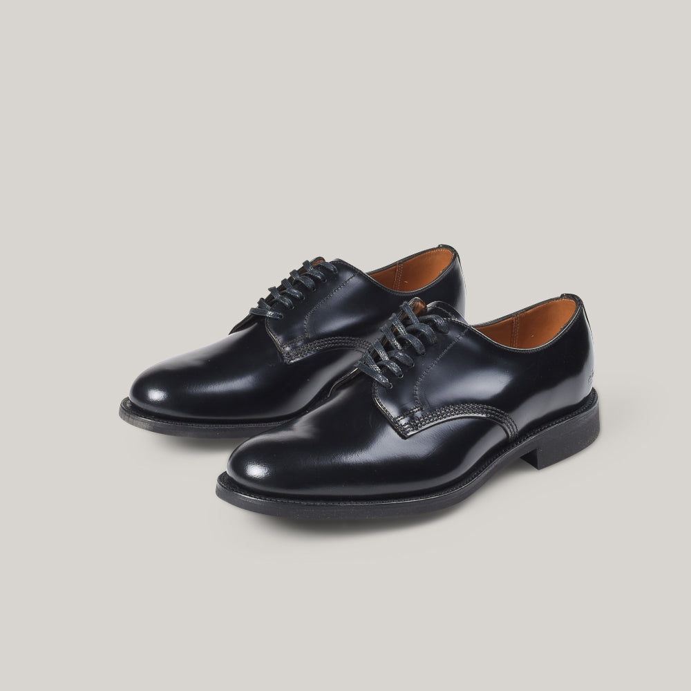 SANDERS FEMALE MILITARY DERBY SHOE - BLACK – Pickings and Parry
