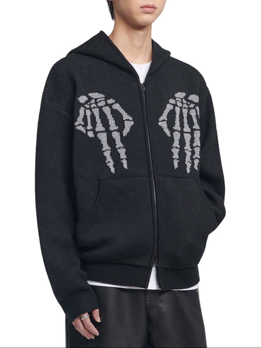 NOMANUAL】NM SKULL HAND COWICHAN HOODED ZIP-UP – PRESSING WEB SHOP
