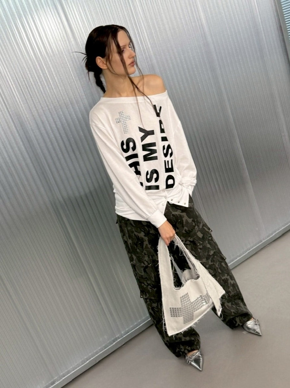 SETUP‐EXE】BOLD LETTERING LOOSE TOP / 【セットアップエグゼ