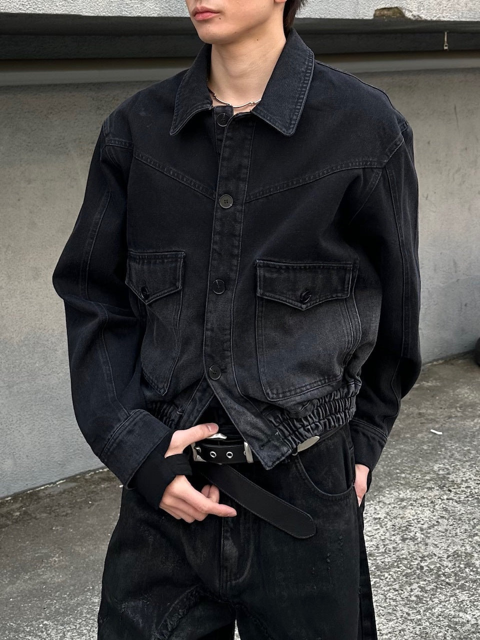 大阪店WEB限定受注制【Chikashitsu＋O】washed denim work jacket