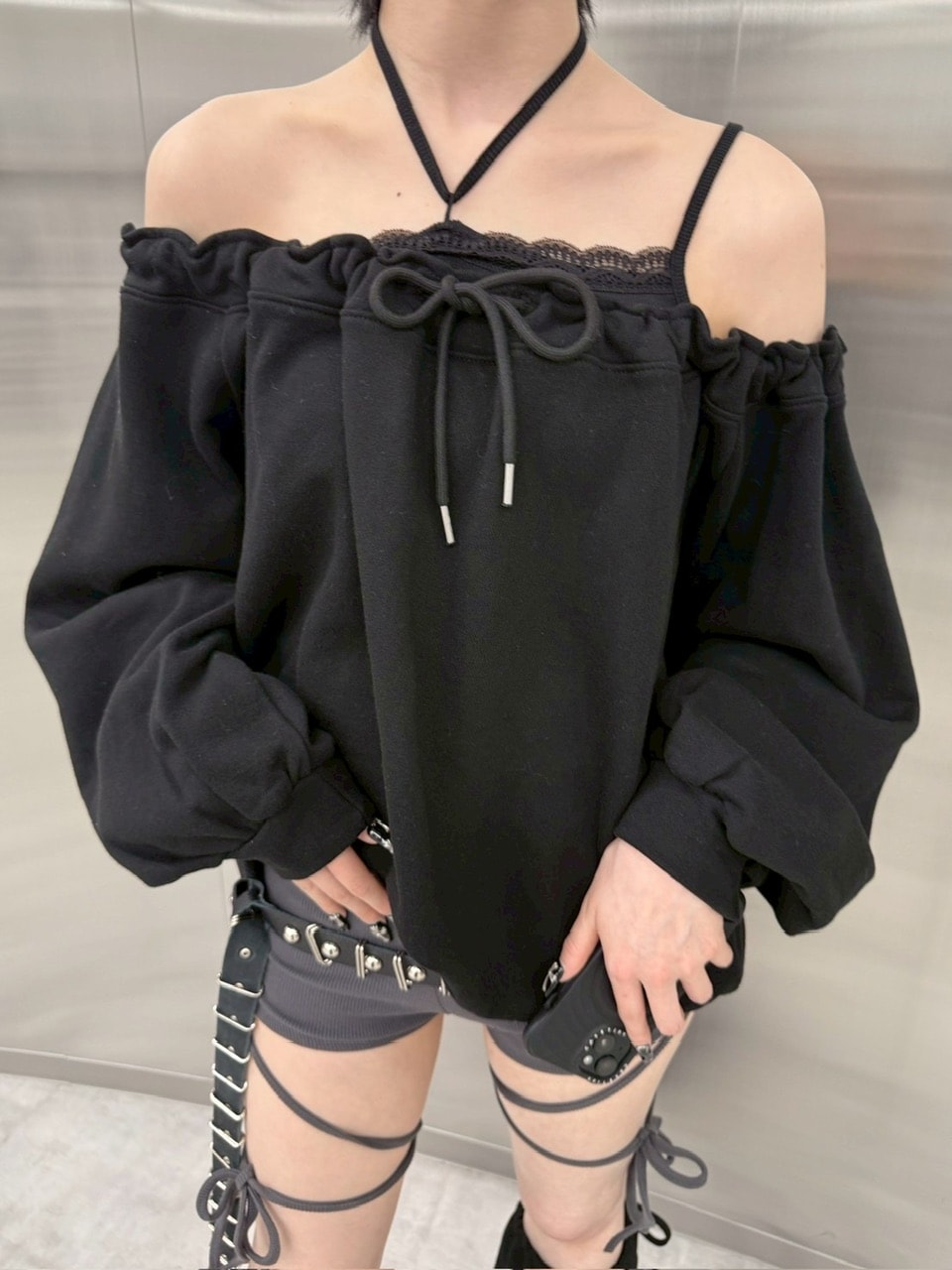 受注制【nmtc +】gather off shoulder sweat (2color) – PRESSING WEB SHOP