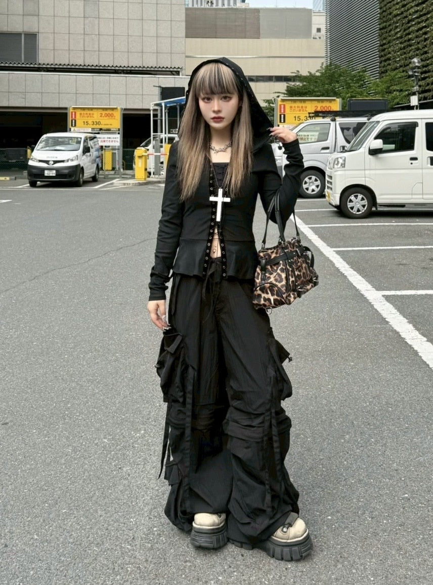 受注制【Never mind the XU】2way nylon cargo pants / 【ネバー