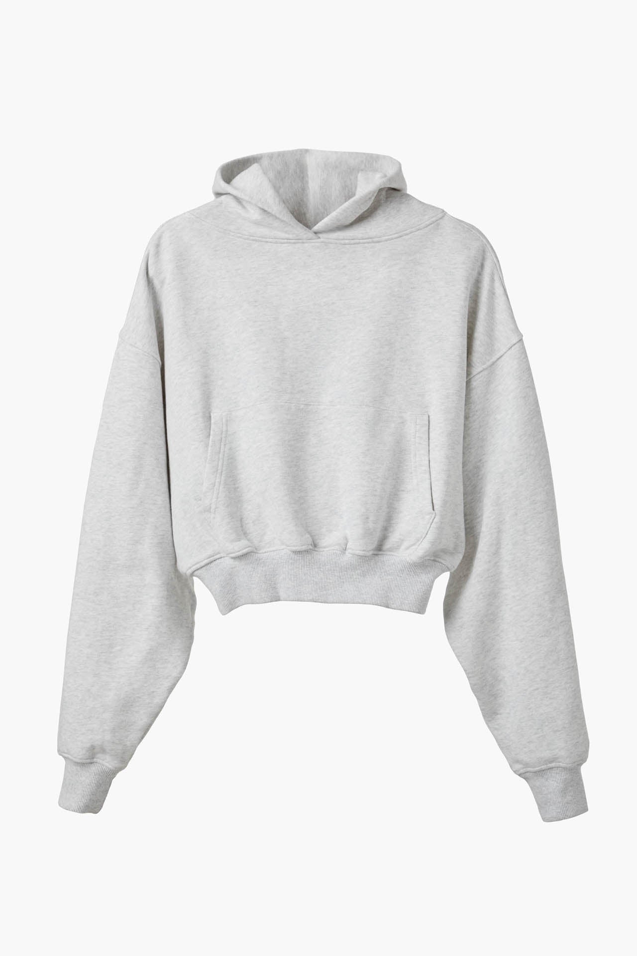 Cropped Pullover Hoodie Ash Grey