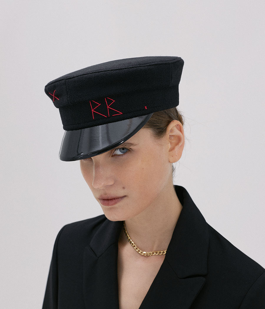 Black Wool Baker Boy Cap • Ruslan Baginskiy Hats & Accessories