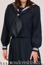 WONDER RABBIT - 通販 K020911冬用セーラー服上下セット 紺 白3本