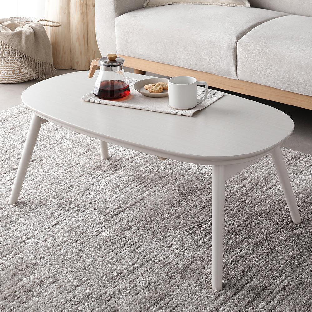 オーバル 楕円 細脚折りたたみ式 こたつテーブル単品 幅90×50cm