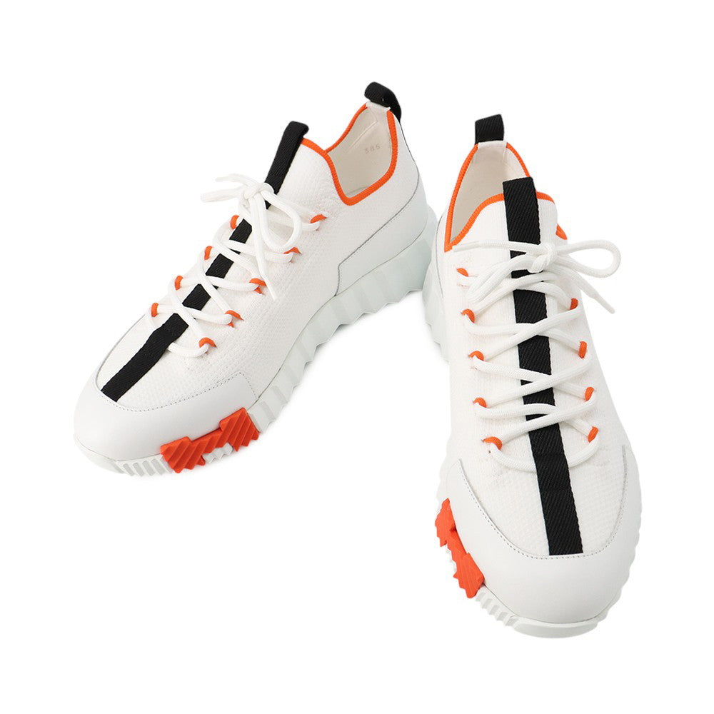 HERMES Sneakers Lift Multicolor / White Knit Calf Leather Size