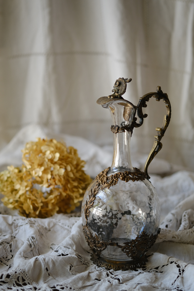 G9-2 フランス アンティーク オルモル装飾のジャグ エッチング