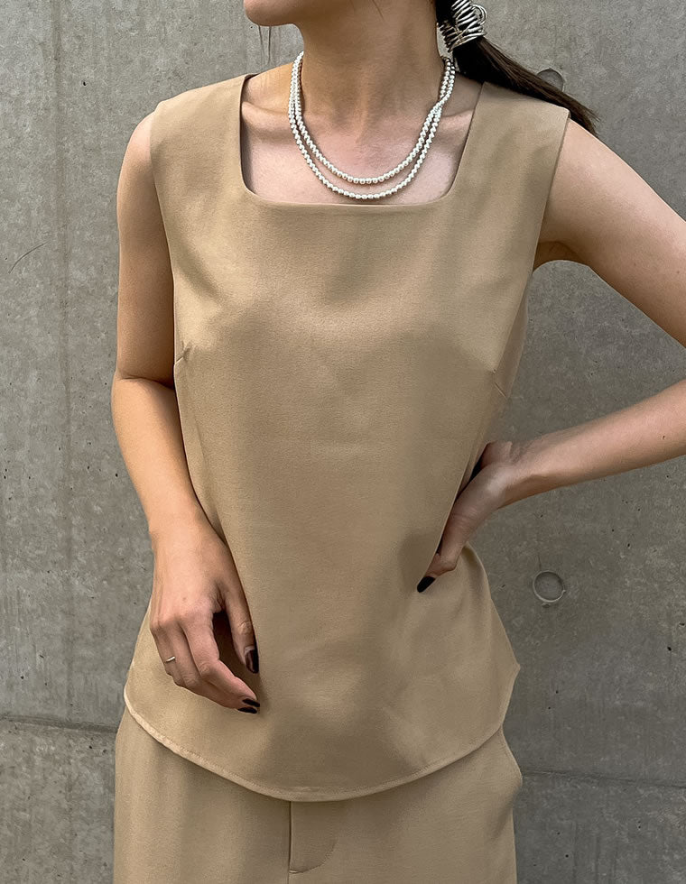 スクエアネックタンクトップ - トップス通販 | 人気レディース