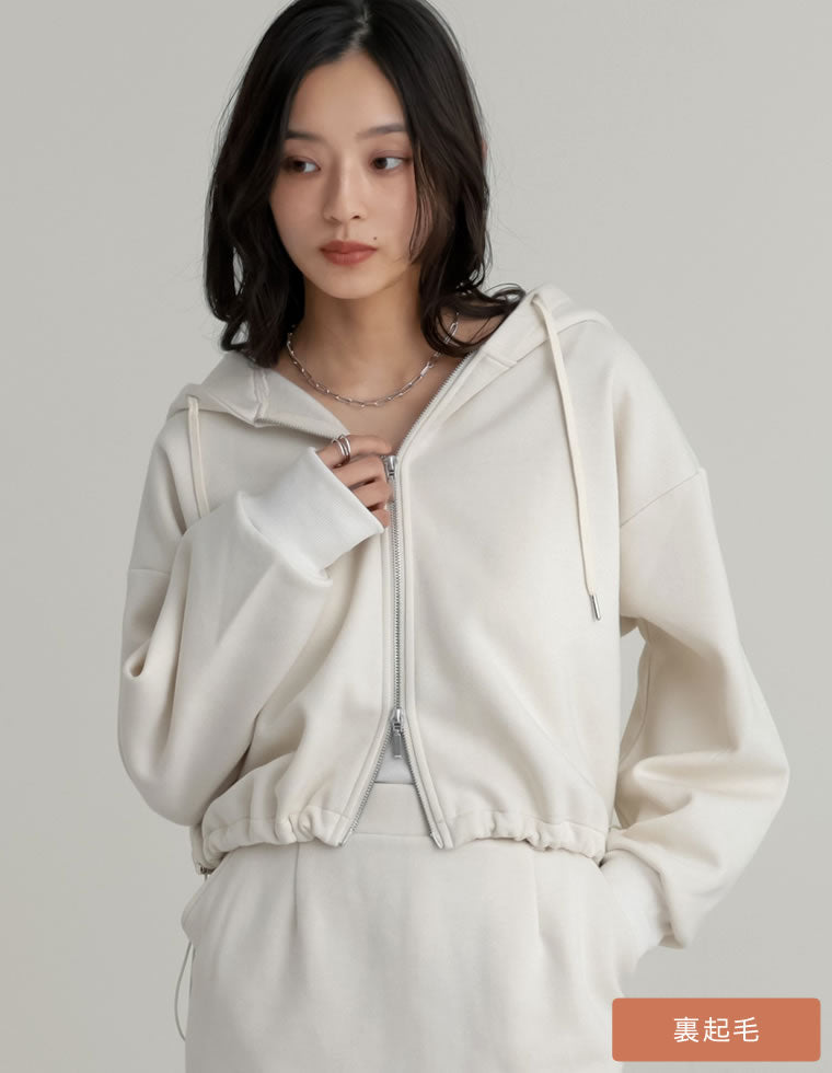 裏起毛ダブルジップドロストパーカー - トップス通販 | 人気レディース