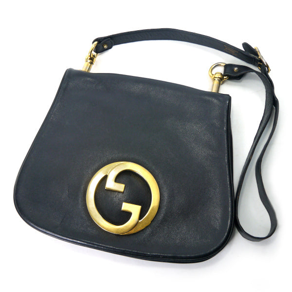 OLD Gucci 70s総革インターロッキングGショルダー（黒） – Vintage