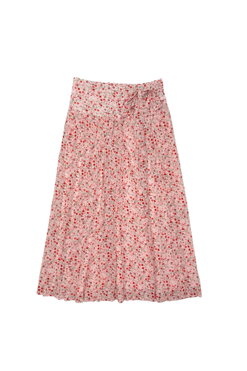 Nicole Skirt in Pink Flower Print #4028PF FINAL SALE – Zaikamoya