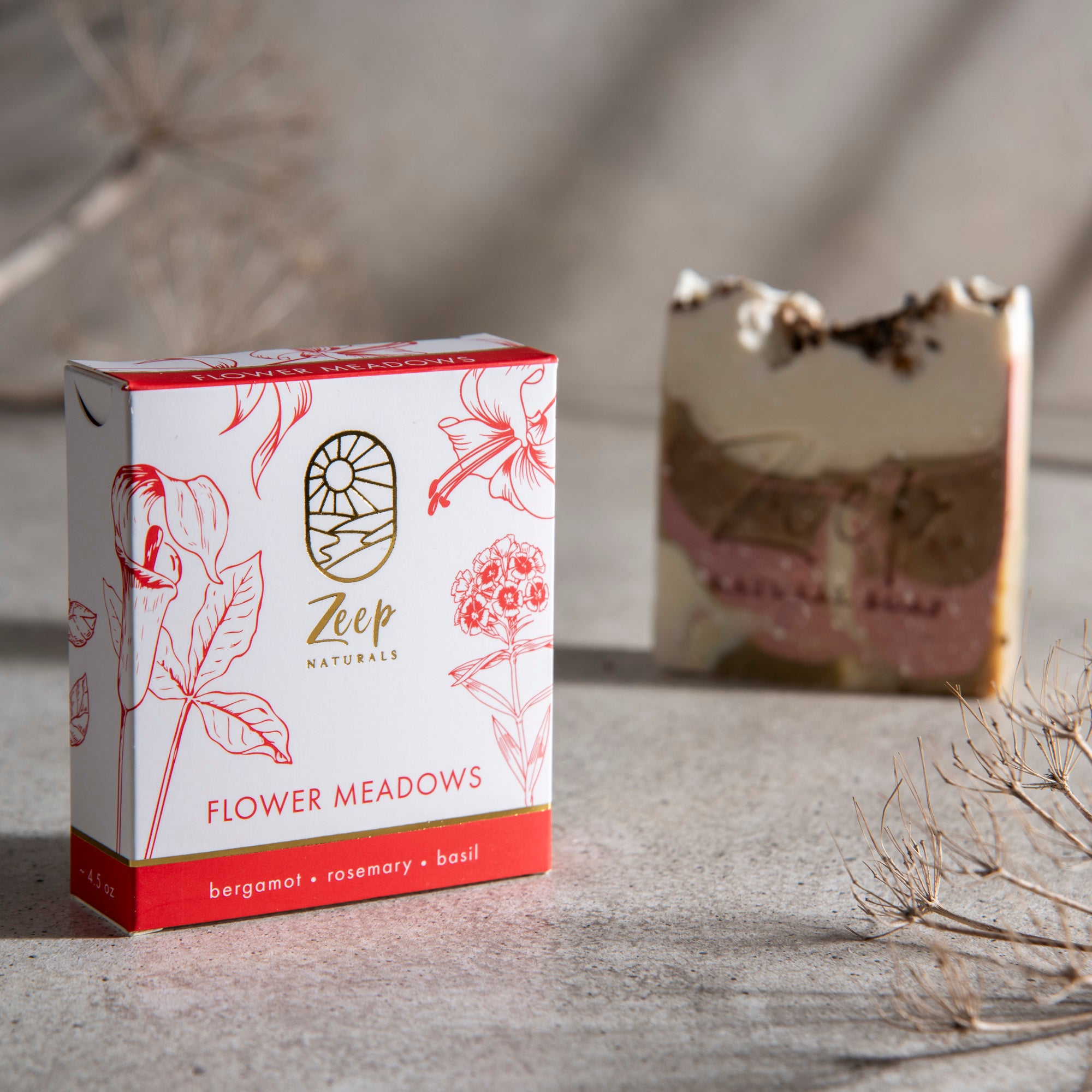 Flower Meadows | Vegan All-Natural Soap Bar | Bergamot, Rosemary