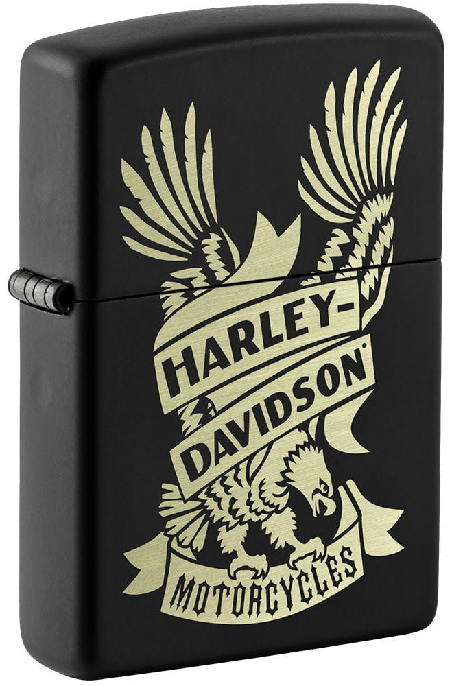 Harley-Davidson® Motorcycles Design Black Matte Windproof Lighter