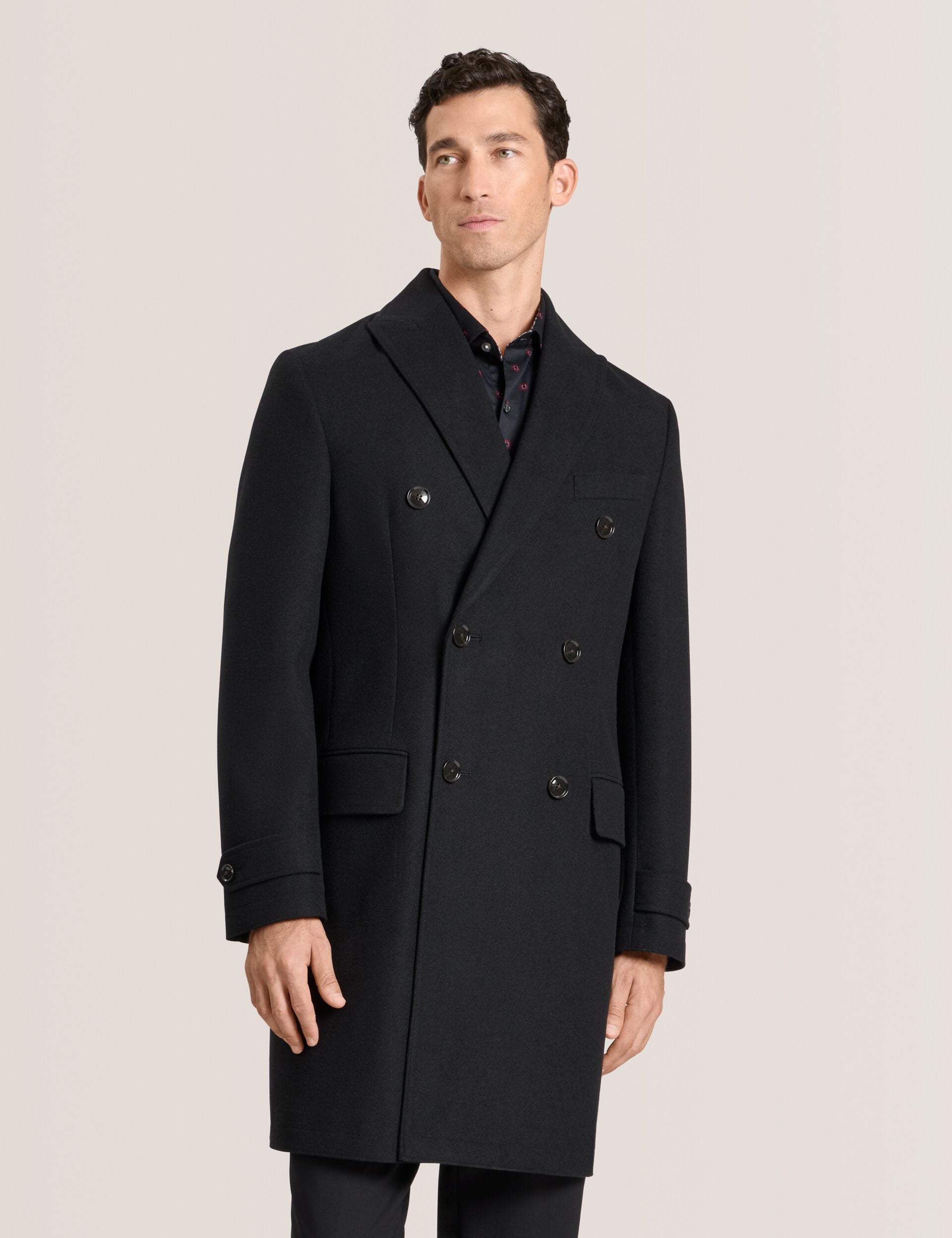 Black Double Breasted Overcoat | Winthrop | Ted Baker US