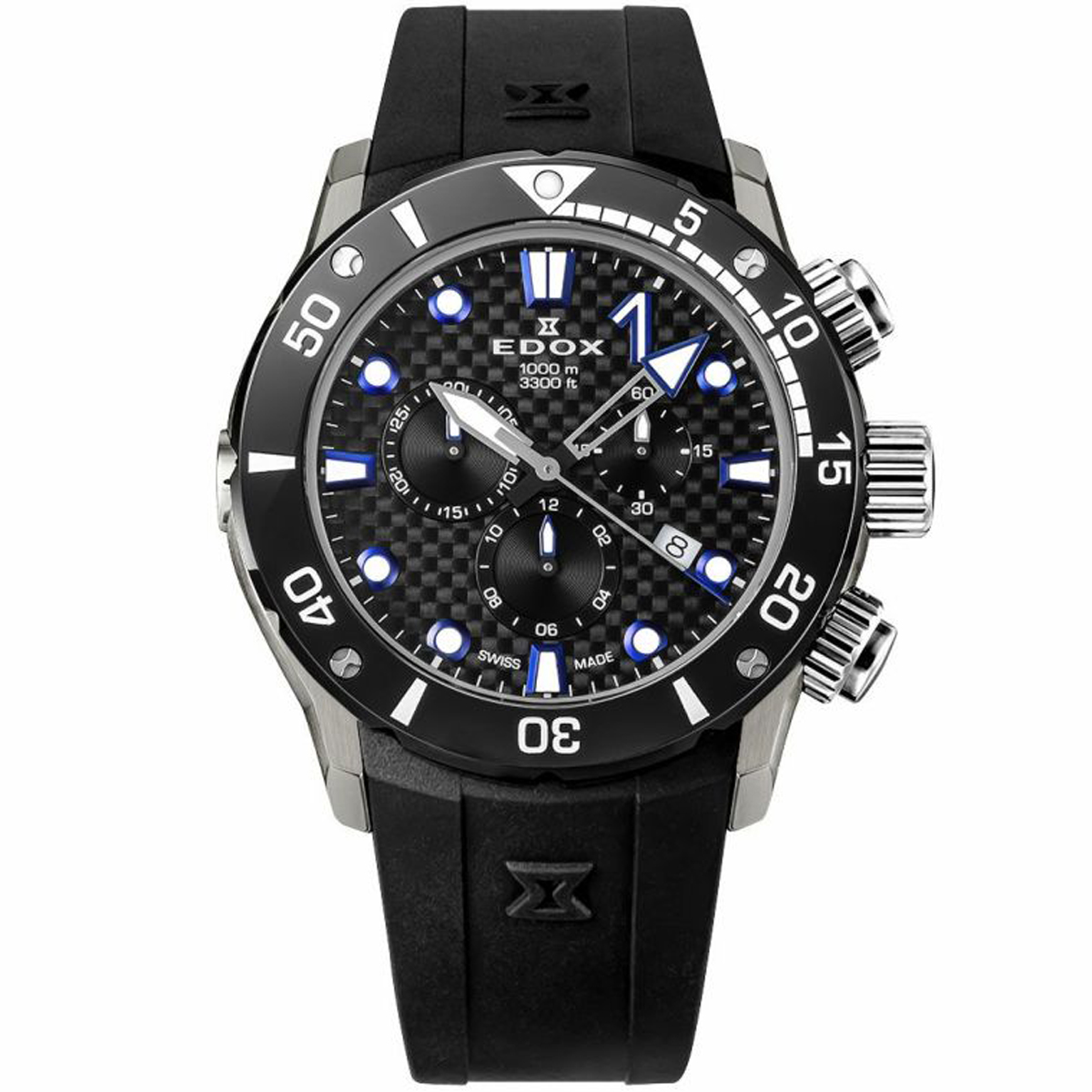 よ*ん様 5467 美品 エドックス クロノオフショア1 クロノグラフ デカいぞ、