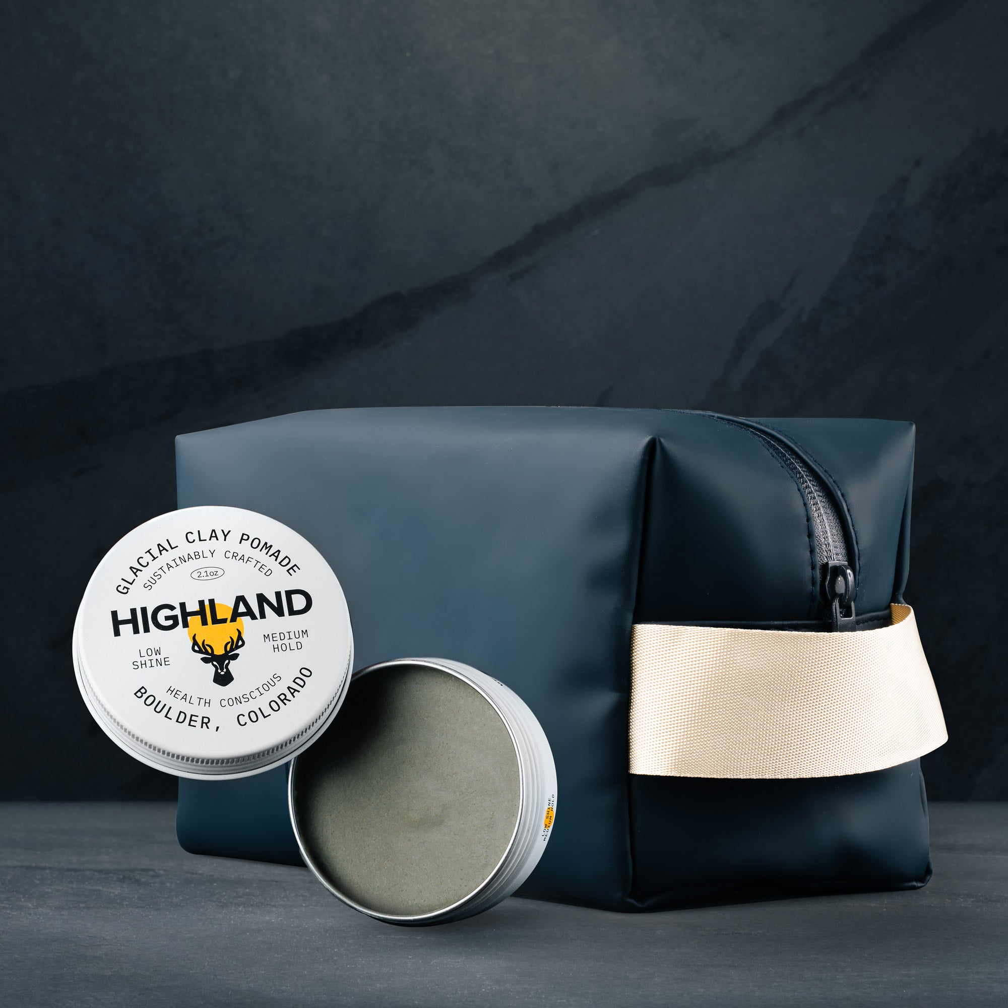 Glacial Clay Pomade & Dopp Kit Bundle – Highland