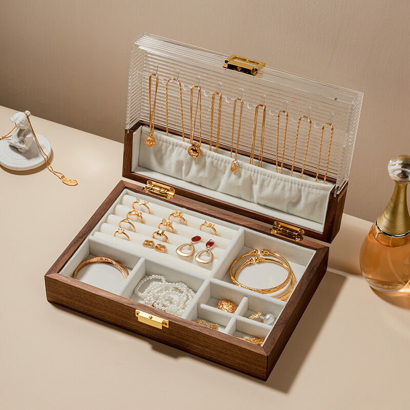 IwaiLoft 高級 ジュエリーボックス アクセサリーケース 木製