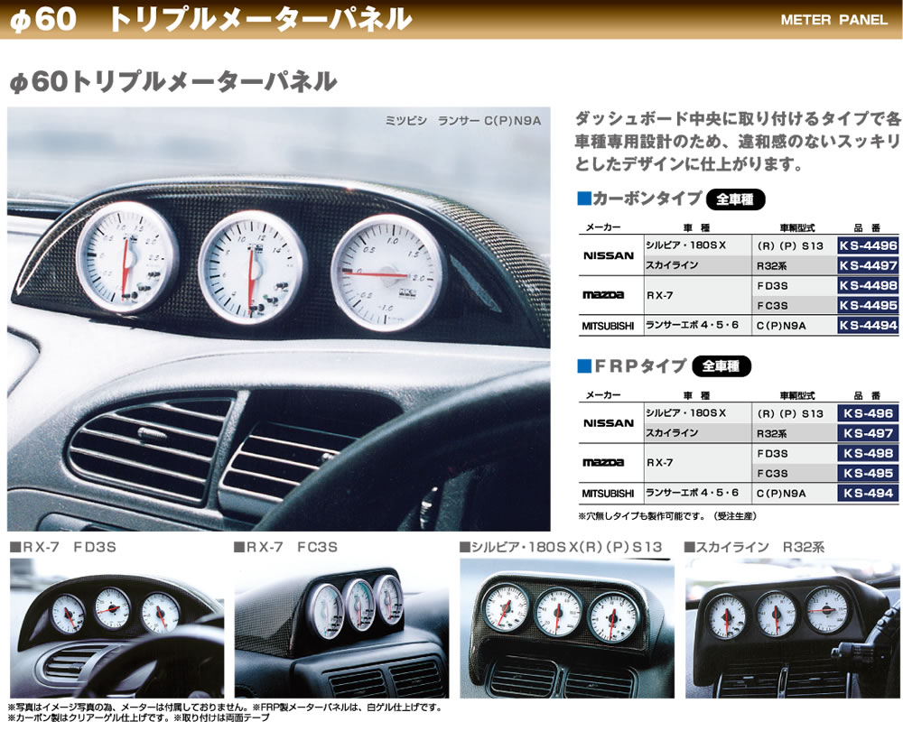 Φ60 トリプルメーターパネル – ATTAIN