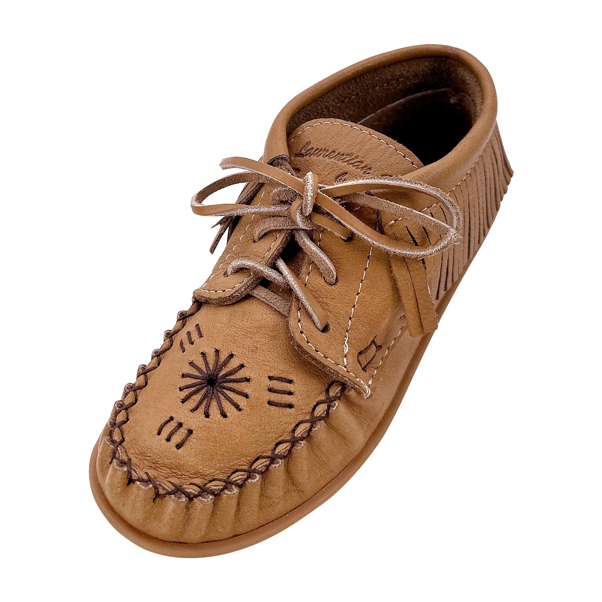 Women's Leather Fringed Ankle Moccasin Shoes by Laurentian Chief