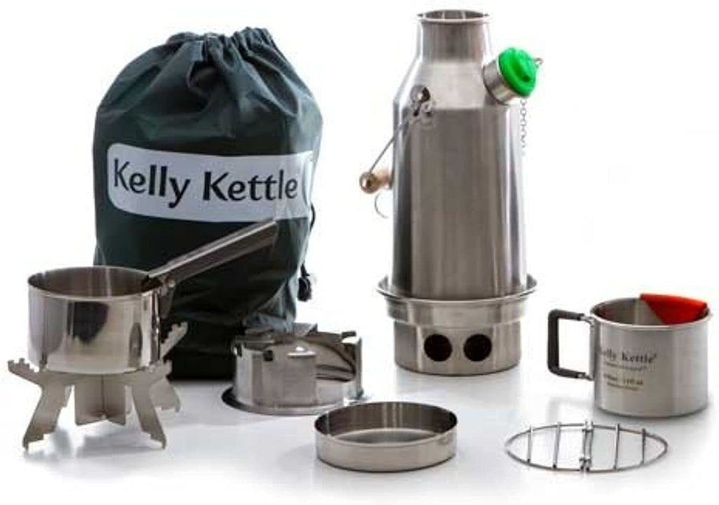 Kelly Kettle Stainless Steel Trekker Kit - Stove, Pots, Pan, and