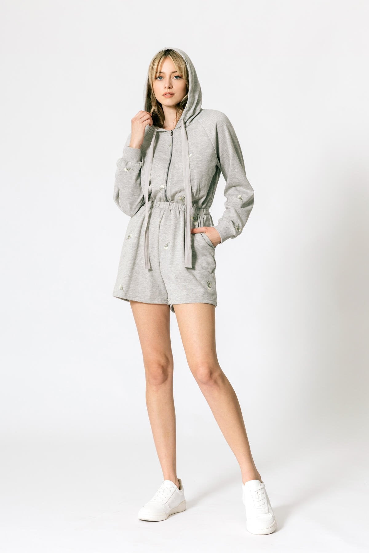 Embroidered Hooded Romper – Melie Bianco
