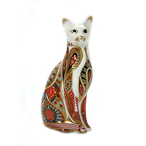 ロイヤル・クラウン・ダービー 猫のペーパーウェイト