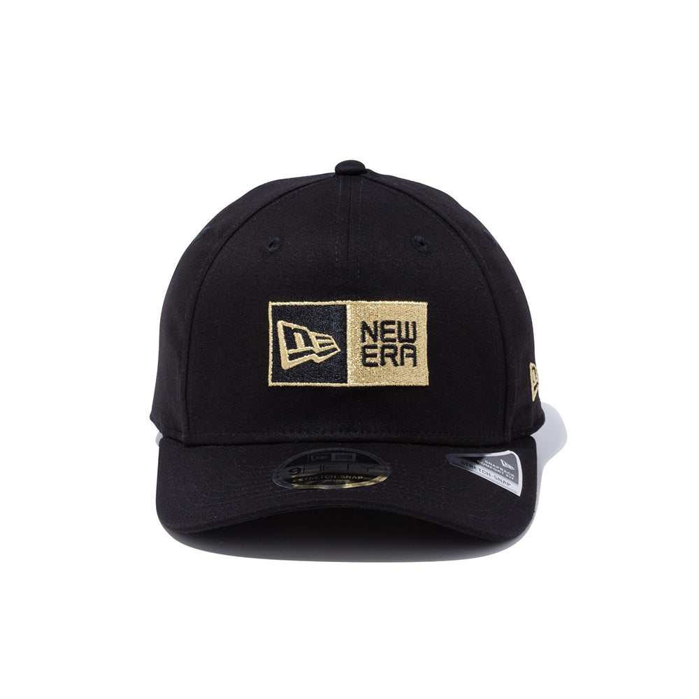 9FIFTY ストレッチスナップ ボックスロゴ ブラック × ゴールド