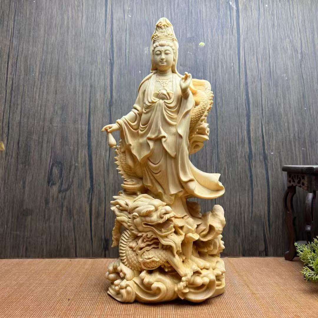 2025年4月新作登場！桧一杢彫り 龍上観音像｜完全オリジナルデザインの