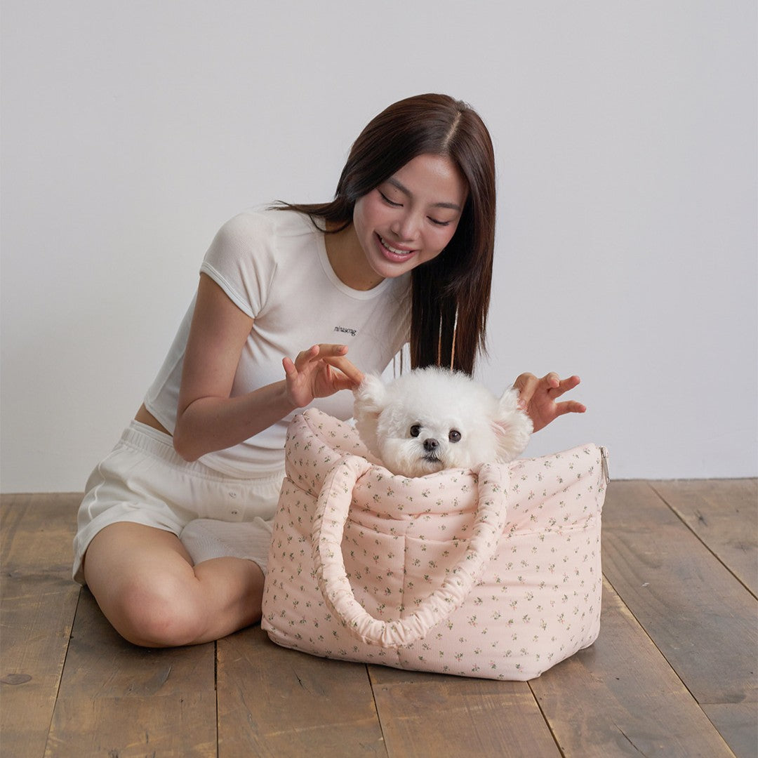 犬用 キャリーバッグ 韓国 APERTY｜wide bag baby pink｜犬服・ペット