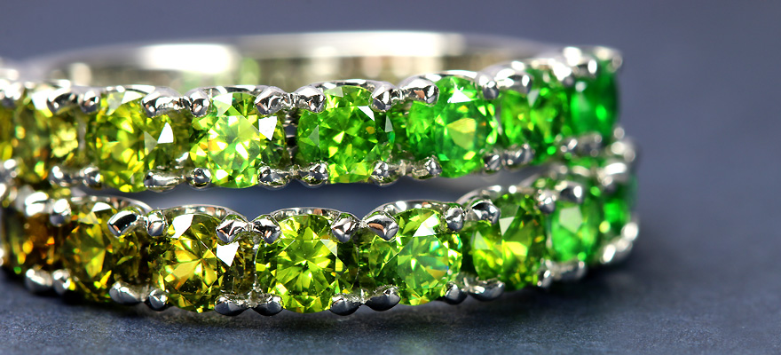 ロシア産デマントイドガーネット 1.4ct プラチナ エタニティ リング