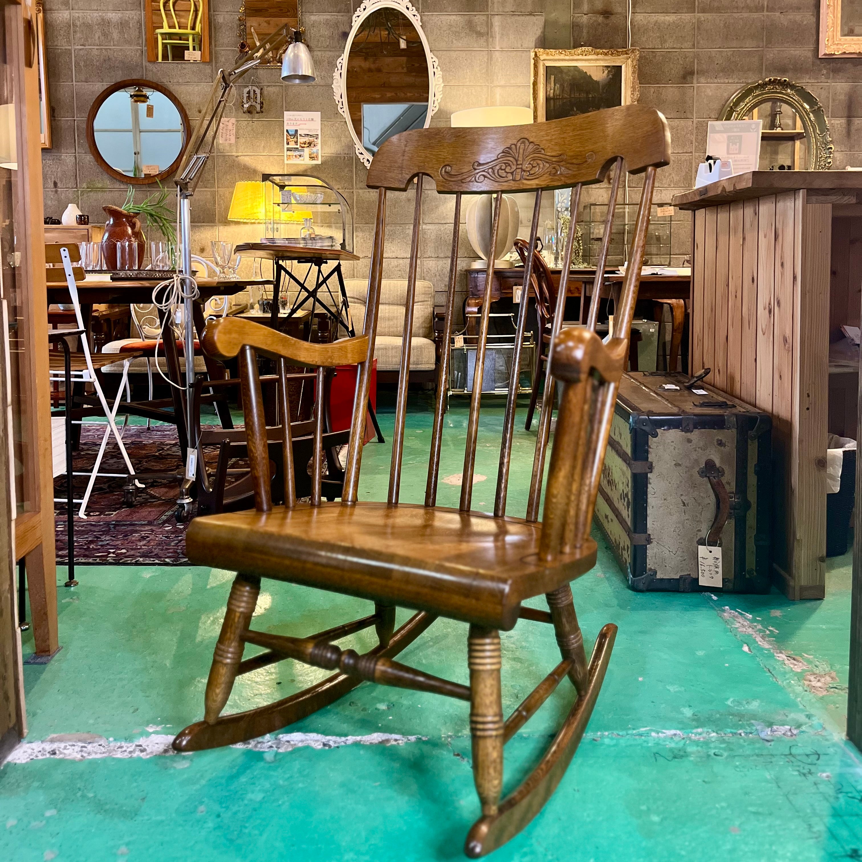 飛騨産業 / HIDA 穂高 ロッキングチェア キツツキマーク 中古 揺れ椅子