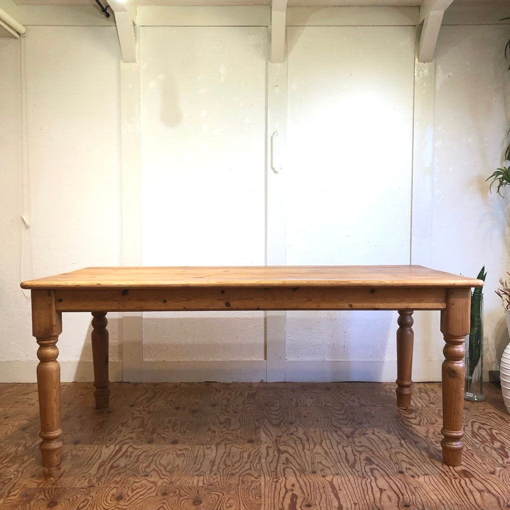 パイン無垢材 ダイニングテーブル W182 ヴィンテージ 中古 多人数 大