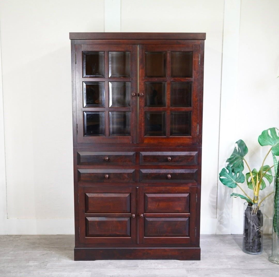 松本民芸家具 G-I型 面取食器棚 食器棚 飾り棚 ミズメザクラ 木製 木 中古