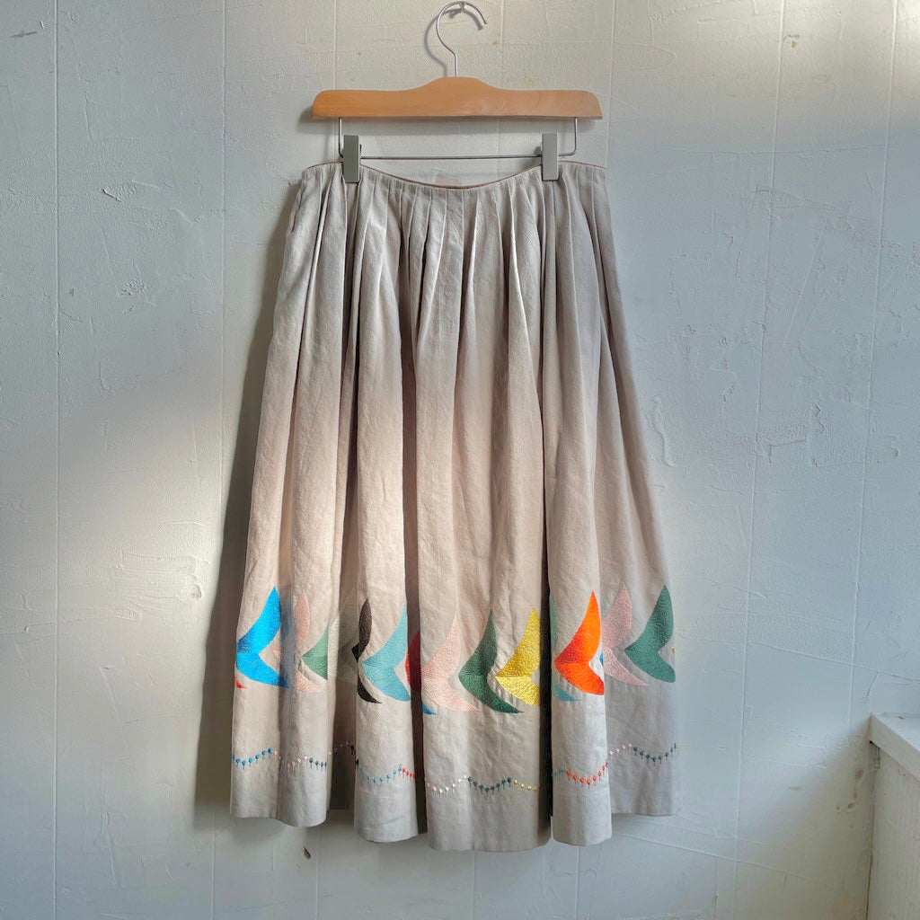 古着】ミナペルホネン / mina perhonen バード / bird プリーツスカート