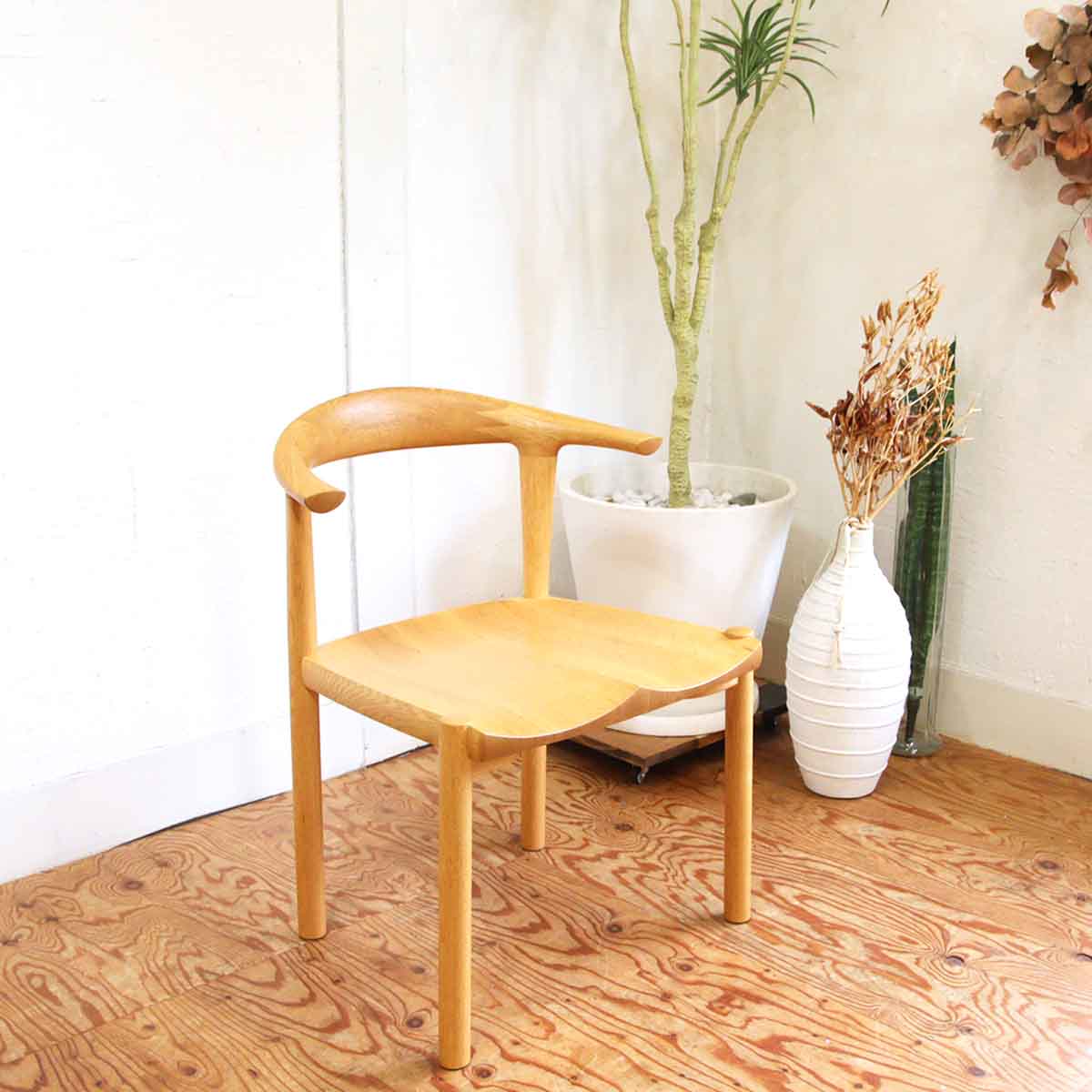 カグラ / 家具蔵 ナラ無垢材 アームチェア アルコⅡ 柾目 中古