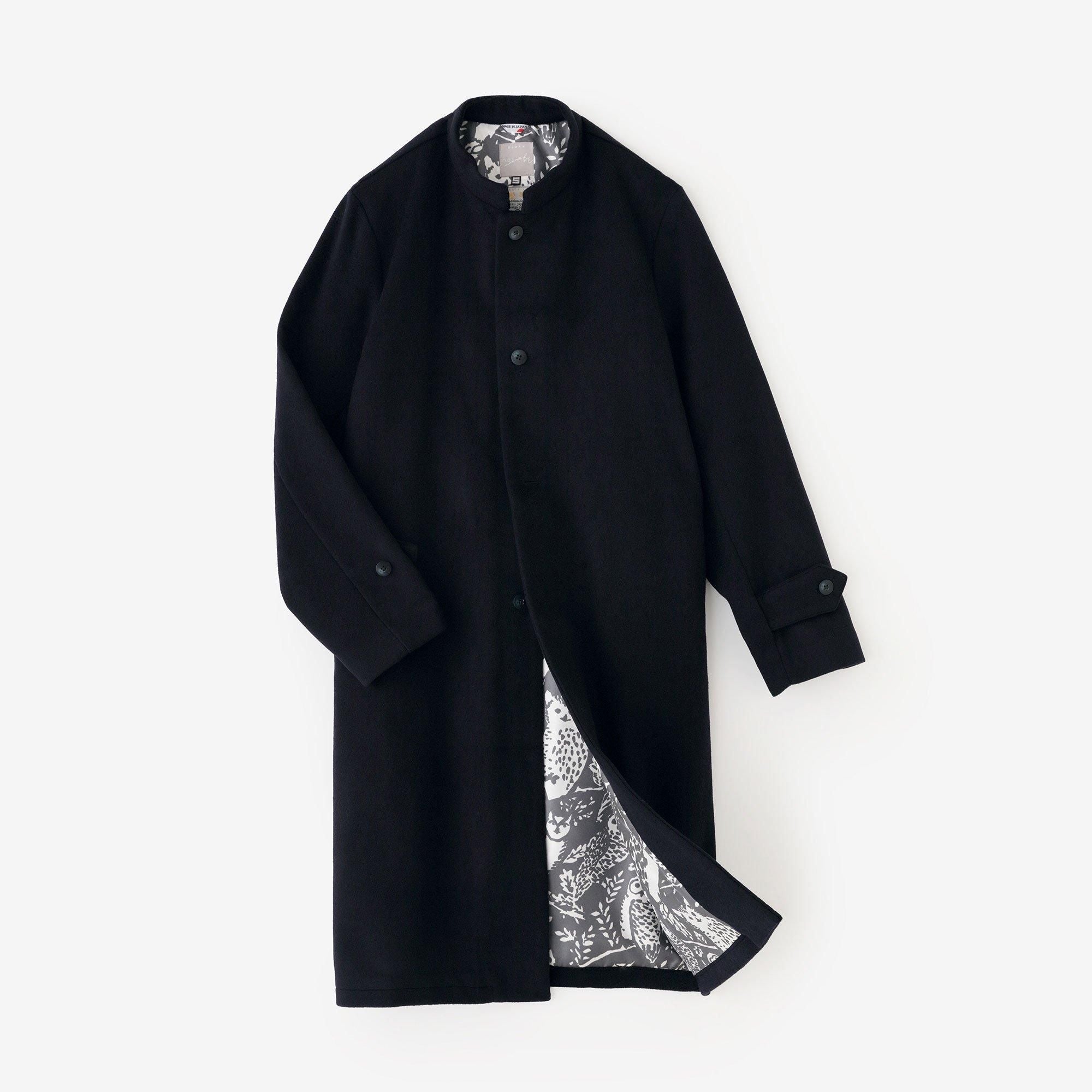 スーパー120'sウール S.C.ロングコート2.0／深紺（しんこん）×森のくらし