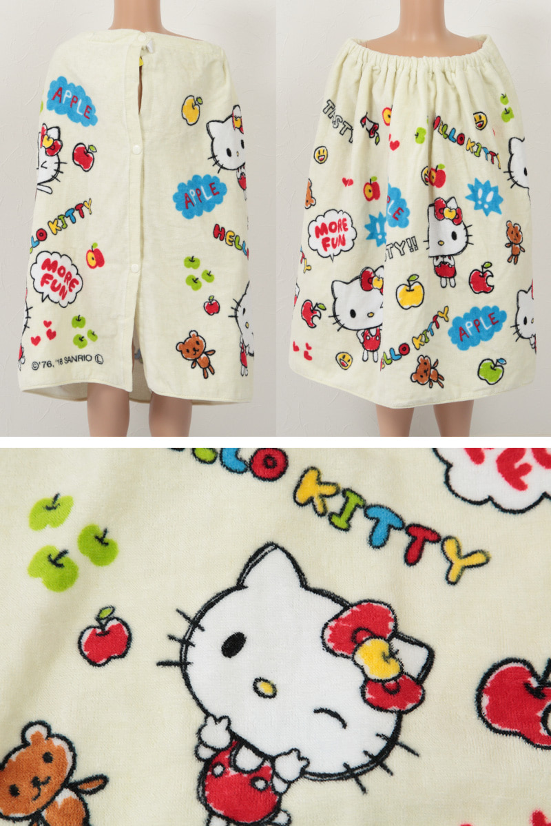 ラップタオル キティ 巻タオル 約60×115cm (巻きタオル サンリオ