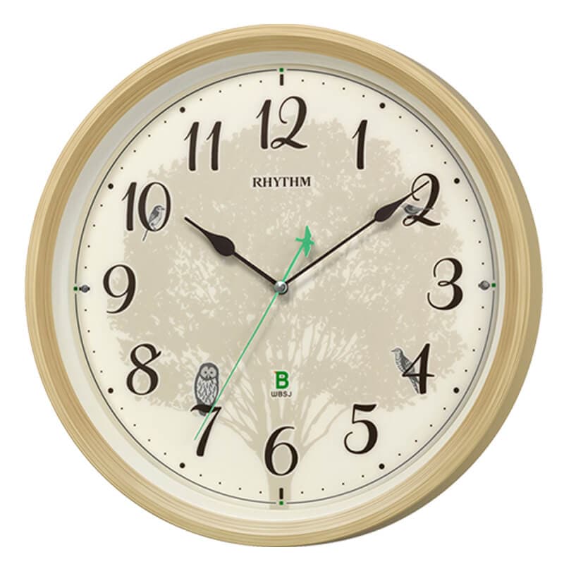 RHYTHM リズム 日本野鳥の会 四季の野鳥 報時掛時計 報時付き 電波