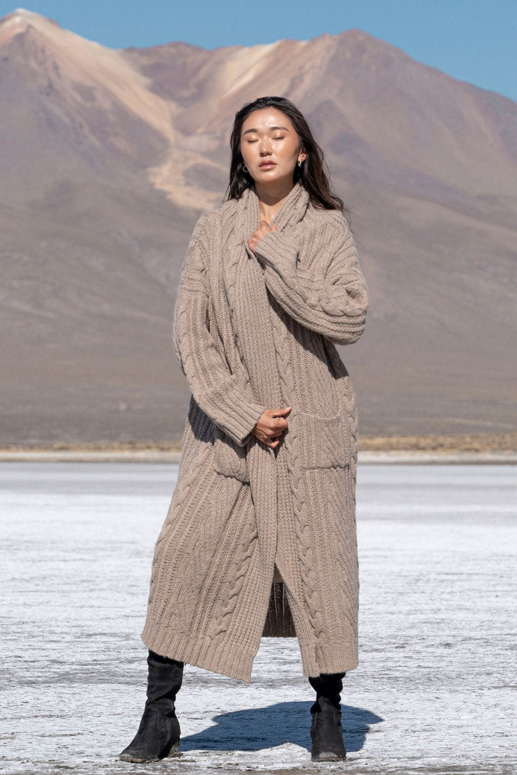 Kendall Cable Knit Baby Alpaca Cardigan – Alpaca Collections