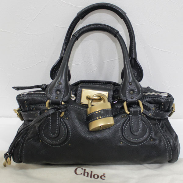 クロエ Chloe パディントン ハンドバッグ 革レザー 黒 ブラック 送料