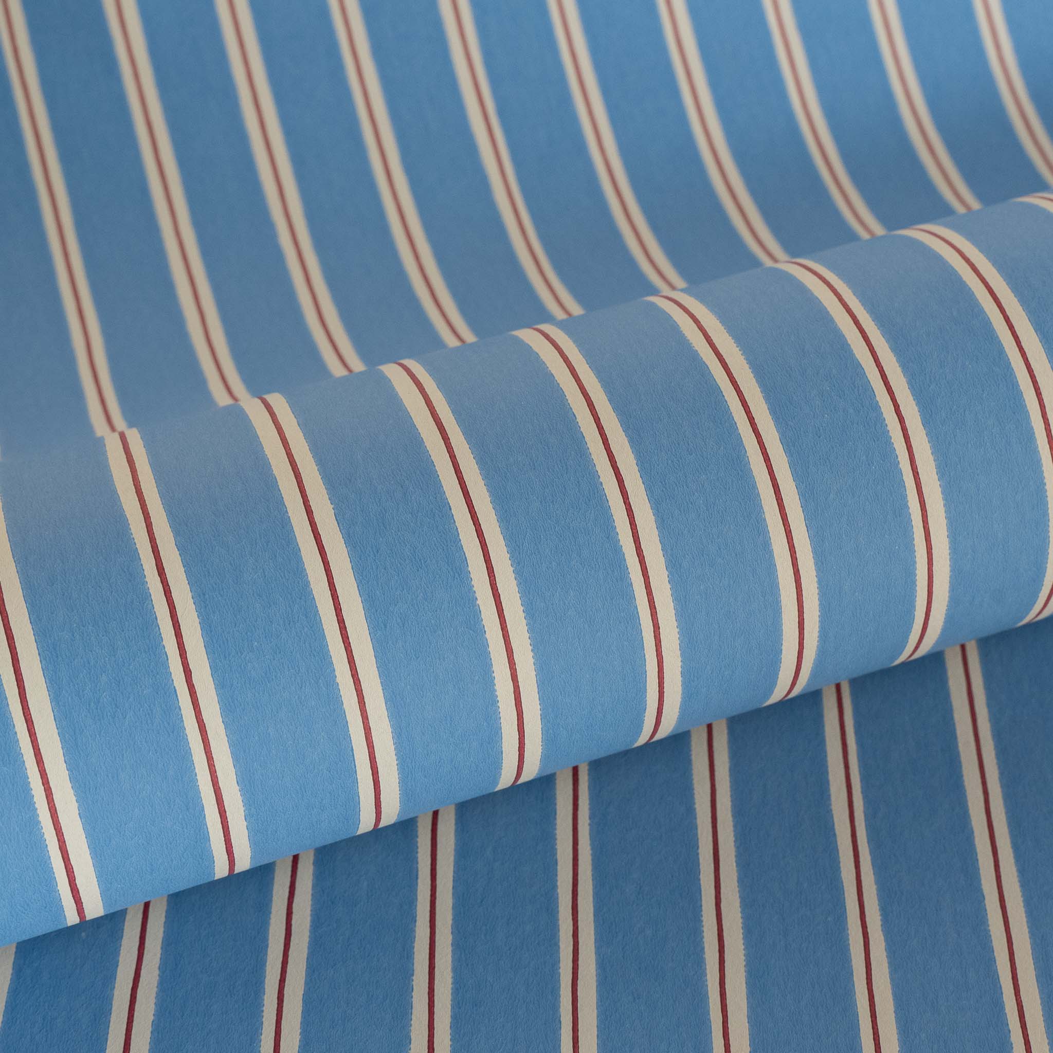 Stig Stripe Wallpaper - Danish Blue – Studio Cathy Nordström