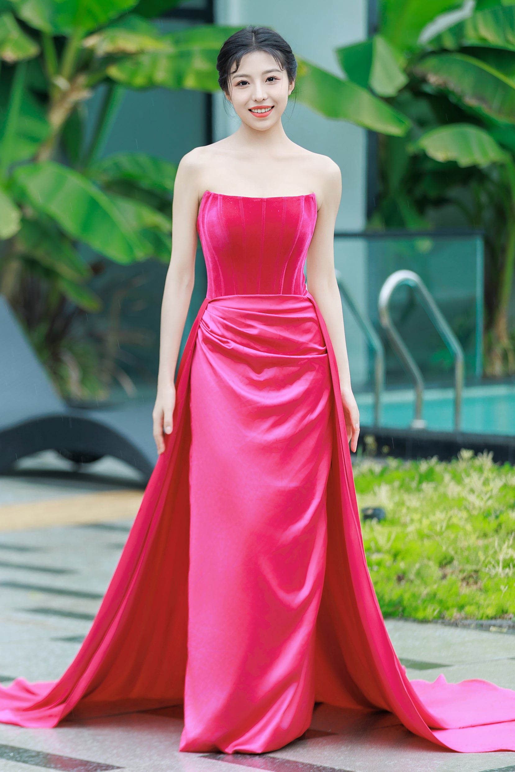 CW3326 ビスチェ サテン カラードレス – COCOMELODY