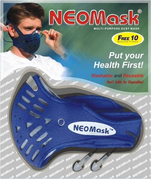 NEOMask™ – Neoprene Dust Mask & 10 External Filters – 1 Carbon