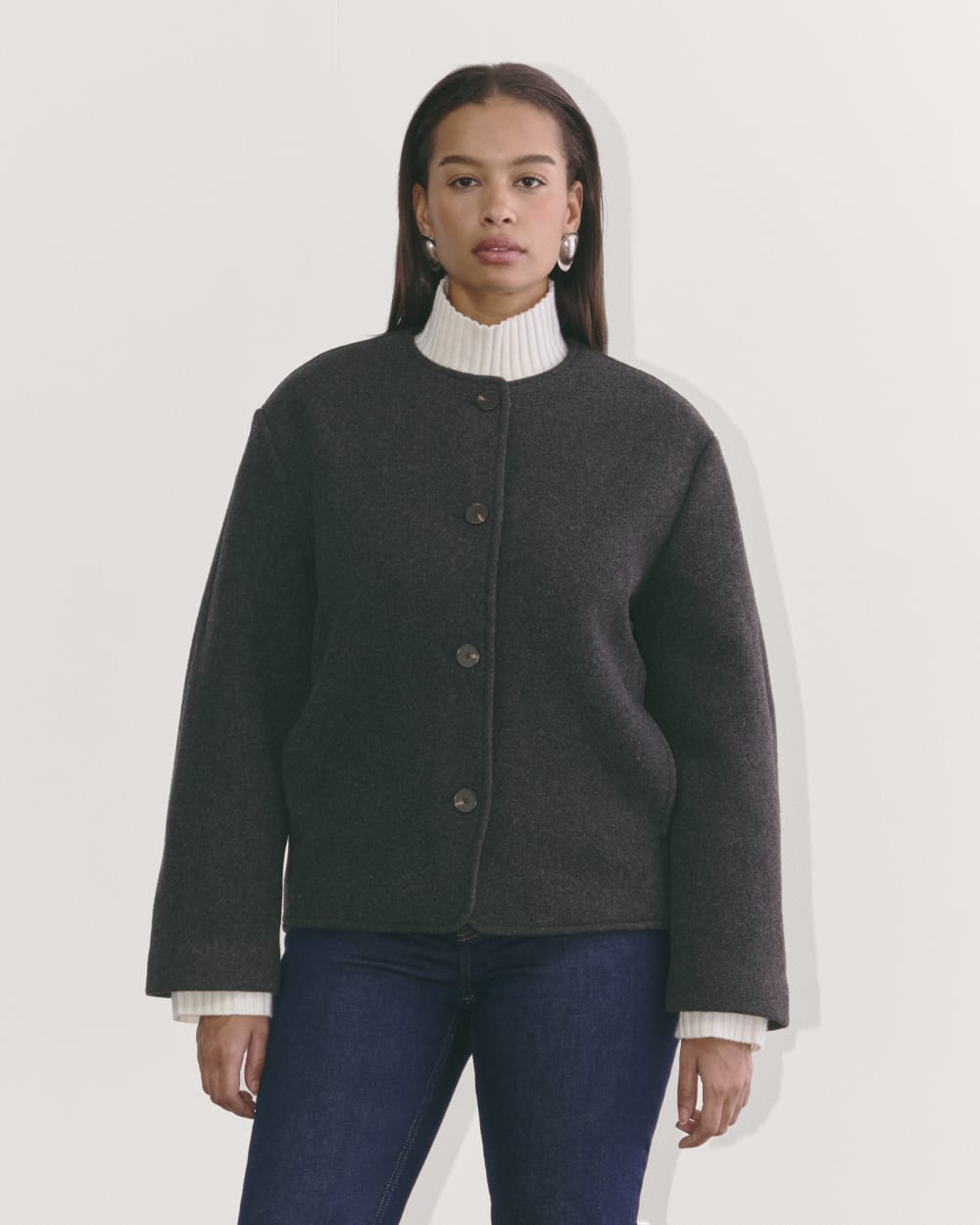 The Cocoon Coat in Wool | Heather Charcoal – Everlane