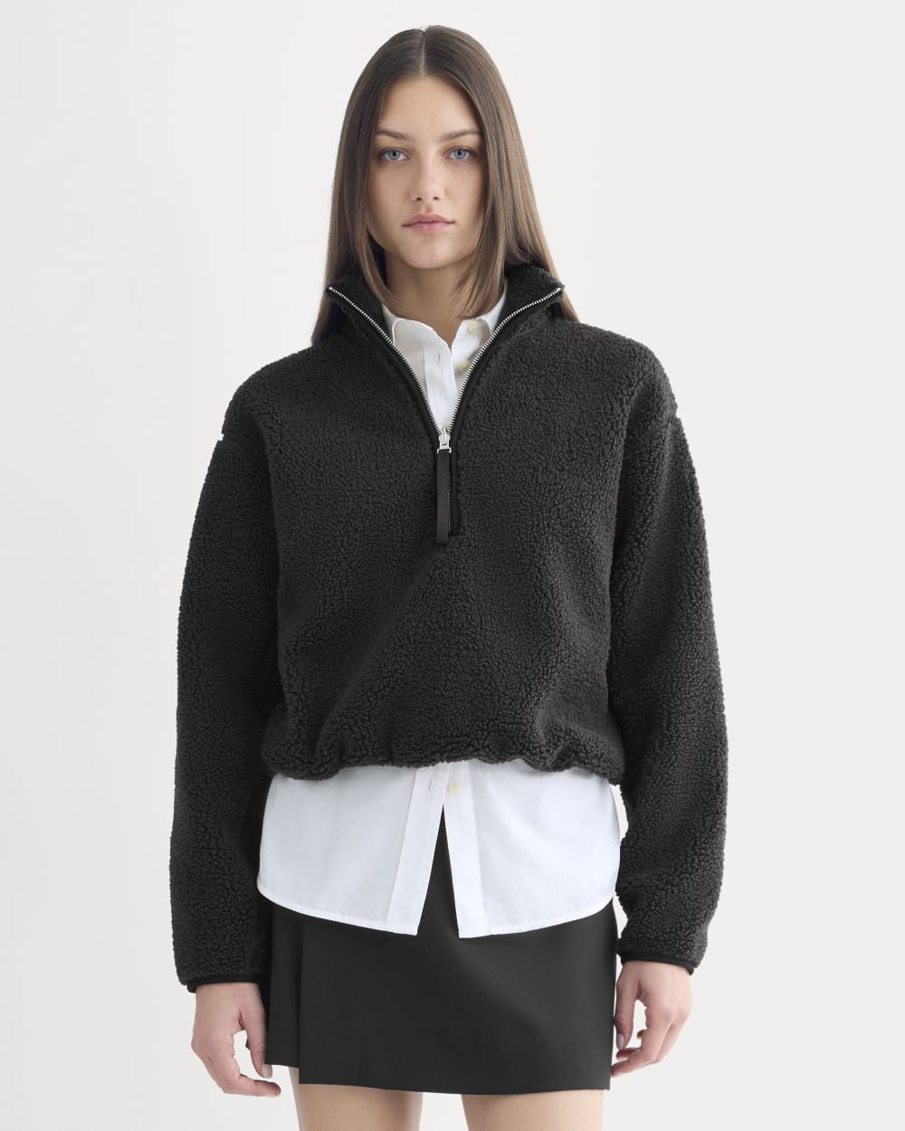Reversible Teddy Half-Zip Pullover | Black – Everlane