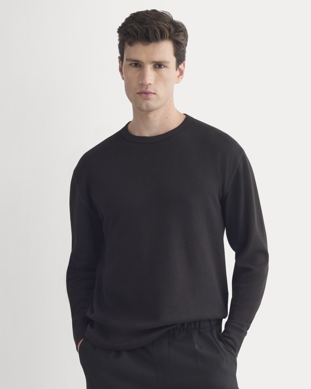 Thermal Crew in Cozy Waffle | Black – Everlane